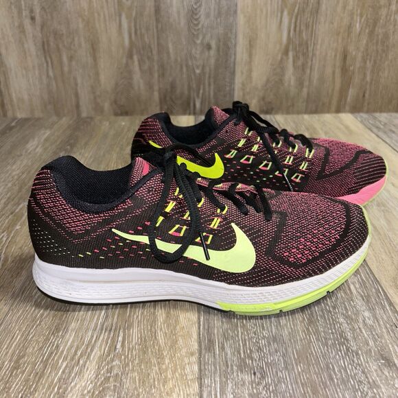 Nike Air Zoom Structure 18 Women's US Size 9.5 Pink Power Ghost Green Black Volt - Picture 1 of 11
